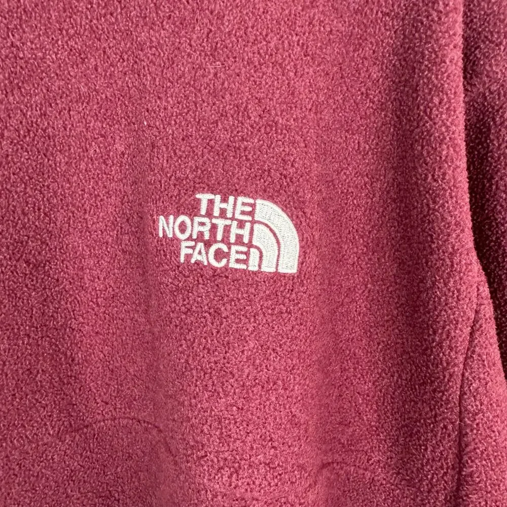 The North Face XL Maroon Fleece 1/4 Zip Pullover Jacket Outdoor Hiking Rugged